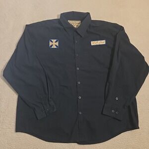 West Coast Choppers Jesse James Workwear LS Button Up Shirt Blue Mens Size 2XL